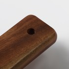 Блюдо фарфоровое для подачи с деревянной ручкой Magistro, d=20 см, цвет белый - Фото 5