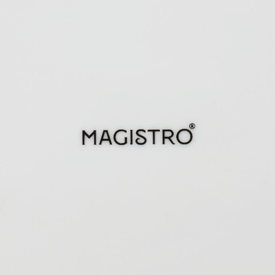 Блюдо фарфоровое для подачи с деревянной ручкой Magistro, d=20 см, белое