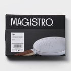 Блюдо фарфоровое для подачи с деревянной ручкой Magistro, d=20 см, цвет белый - Фото 9