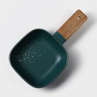 Блюдо для подачи Magistro, 15×15 см, с деревянной ручкой, фарфор, зелёное - Фото 4