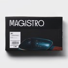 Блюдо фарфоровое для подачи с деревянной ручкой Magistro, 15×15 см, цвет зелёный - фото 5162109