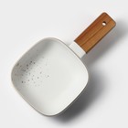 Блюдо для подачи с деревянной ручкой Magistro, 550 мл, 15×15 см, фарфор, белое - Фото 4