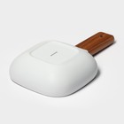 Блюдо для подачи с деревянной ручкой Magistro, 550 мл, 15×15 см, фарфор, белое - Фото 6