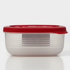 Контейнер пластиковый с крышкой Flexo, 0,65 л, цвет красный - фото 4508951