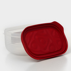 Контейнер пластиковый с крышкой Flexo, 0,65 л, цвет красный - фото 4508953