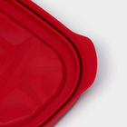 Контейнер пластиковый с крышкой Flexo, 0,65 л, цвет красный - фото 4508955