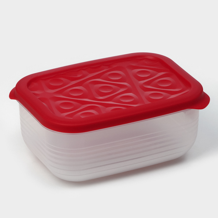 Контейнер пластиковый с крышкой Flexo, 1,9 л, цвет красный - Фото 1