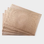 Салфетки сервировочные на стол Доляна «Ультра», 45×30 см, 4 шт., золотые - Фото 3