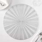 Салфетки сервировочные на стол Доляна Fly, d=38 см, 4 шт., серебряные - Фото 2