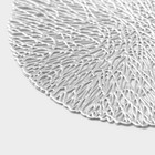 Набор салфеток сервировочных Доляна «Листья», d=10 см, 4 шт, цвет серебро - фото 4466438