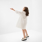 Платье для девочки MINAKU: Cotton collection с воротником, белое, рост 98 см - Фото 5