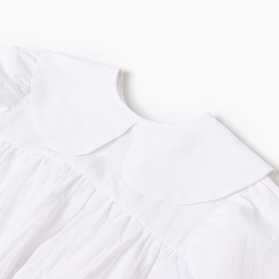 Платье для девочки MINAKU: Cotton collection с воротником, белое, рост 98 см
