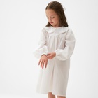 Платье для девочки MINAKU: Cotton collection с воротником, белое, рост 110 см - Фото 4