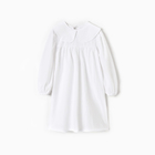 Платье для девочки MINAKU: Cotton collection с воротником, белое, рост 122 см - Фото 6