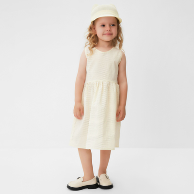 Платье для девочки MINAKU: Cotton collection, цвет молочный, рост 86-92 см