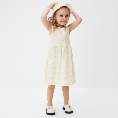 Платье для девочки MINAKU: Cotton collection, цвет молочный, рост 86-92 см