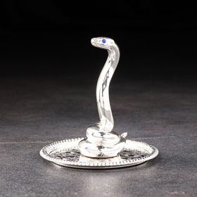 Новый год. Подставка для колец "Змея", 9х8 см, металл