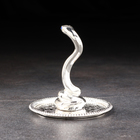 Новый год. Подставка для колец "Змея", 9х8 см, металл - фото 24537153