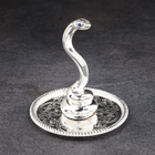 Новый год. Подставка для колец "Змея", 9х8 см, металл - фото 24537154