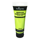 Краска акриловая матовая в тубе 75 мл CALLIGRATA, КМ057, Желто-зеленая светлая, пантон 2290С - Фото 1