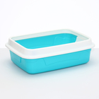 Туалет с бортом и сеткой, 45×34×15 см, белый/бирюзовый - Фото 3