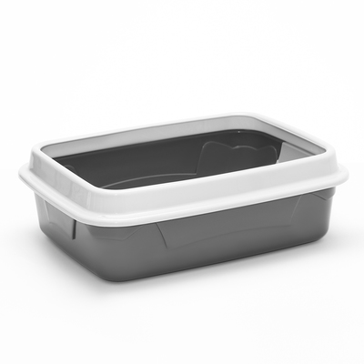 Туалет с бортом с сеткой, 45×34×15 см, серый