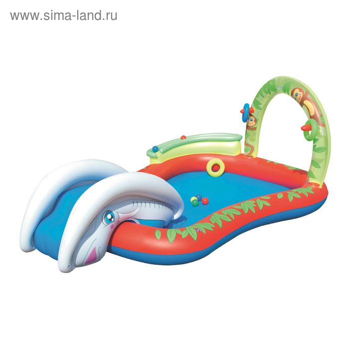 Игровой центр надувной "Джунгли", в наборе: горка, 3 кольца, 6 шаров, 279 х 173 х 102 см, от 2 лет - Фото 1
