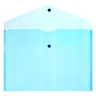 Набор папок-конвертов на кнопке 5 штук, А4, 120 мкм, Calligrata, прозрачные, синие - Фото 3