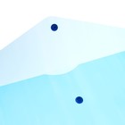 Набор папок-конвертов на кнопке 5 штук, А4, 120 мкм, Calligrata, прозрачные, синие - Фото 4