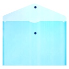 Набор папок-конвертов на кнопке 5 штук, А4, 120 мкм, Calligrata, прозрачные, синие - Фото 4