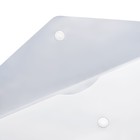 Набор папок-конвертов на кнопке 5 штук, А4, 120 мкм, Calligrata, прозрачные, белые - Фото 4