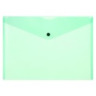 Набор папок-конвертов на кнопке 5 штук, А4, 120 мкм, Calligrata, прозрачные, зеленые - Фото 2