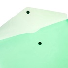 Набор папок-конвертов на кнопке 5 штук, А4, 120 мкм, Calligrata, прозрачные, зеленые - Фото 5