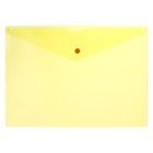 Набор папок-конвертов на кнопке 5 штук, А4, 120 мкм, Calligrata, прозрачные, желтые - Фото 2