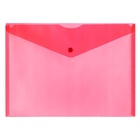 Набор папок-конвертов на кнопке 5 штук, А4, 150 мкм, Calligrata Standard, прозрачные, красные - Фото 3