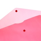 Набор папок-конвертов на кнопке 5 штук, А4, 150 мкм, Calligrata Standard, прозрачные, красные - Фото 5