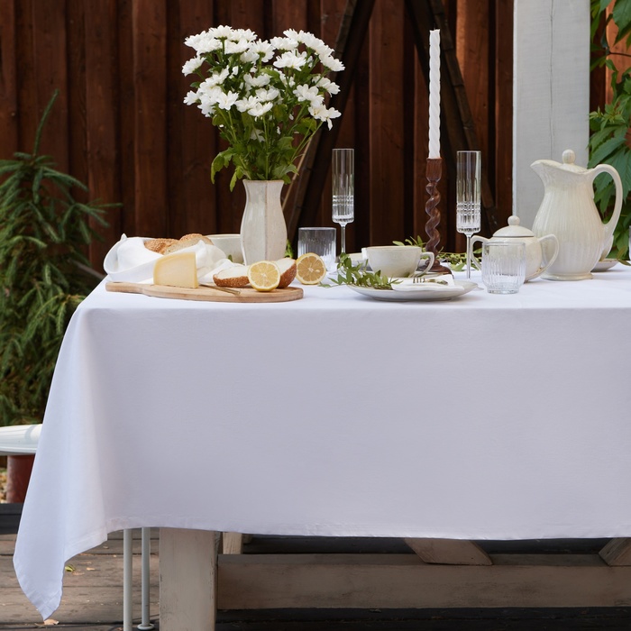 Скатерть «Этель» Kitchen, 150×300 см, белая, 100% хлопок, саржа 190 г/м² - Фото 1