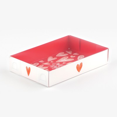 Кондитерская упаковка, коробка для макарун с PVC крышкой, «Счастье рядом», 18 х 12 х 3.5 см