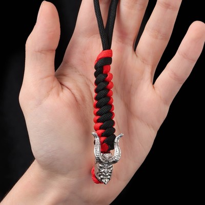 Брелок - темляк для ножа «Хеллбой» из паракорда, 15 см, чёрно-красный