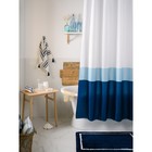 Шторка для ванной комнаты Moroshka Maritime, 180х200 см, цвет белый/голубой/синий - Фото 2