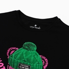 Футболка женская, цвет чёрный, размер ONE SIZE (42-46) - фото 24619376