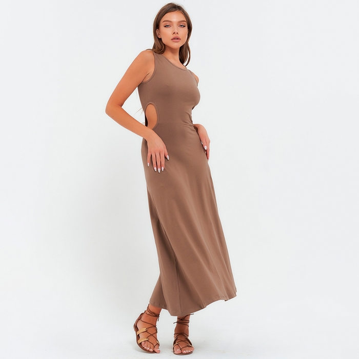 Платье женское, цвет коричневый, размер 44-46 (L) - Фото 1