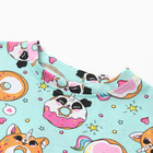 Пижама для девочки, цвет бирюзовый/пончики, рост 104 см - фото 24619474