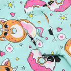 Пижама для девочки, цвет бирюзовый/пончики, рост 104 см - фото 24619475