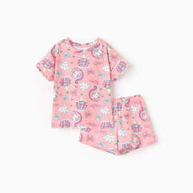 Пижама для девочки, цвет розовый/единороги, рост 110 см