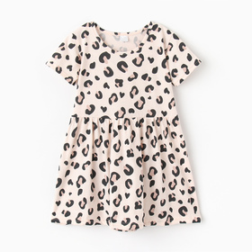 Платье для девочки, цвет бежевый/леопард, рост 104 см
