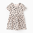 Платье для девочки, цвет бежевый/леопард, рост 122 см - фото 307216284