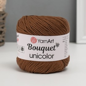 Пряжа "Bouquet Unicolor" 100% хлопок 200м/100г (3207 шоколад)