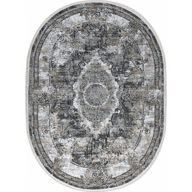 Ковёр овальный NINOVA, размер 150x230 см, дизайн l.grey/white
