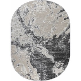 Ковёр овальный RIMMA LUX, размер 200x300 см, дизайн grey/l.grey